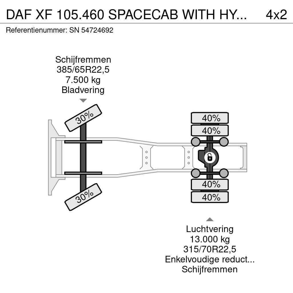 DAF XF 105.460 SPACECAB WITH HYDRAULIC KIT (ZF16 MANUA Çekiciler