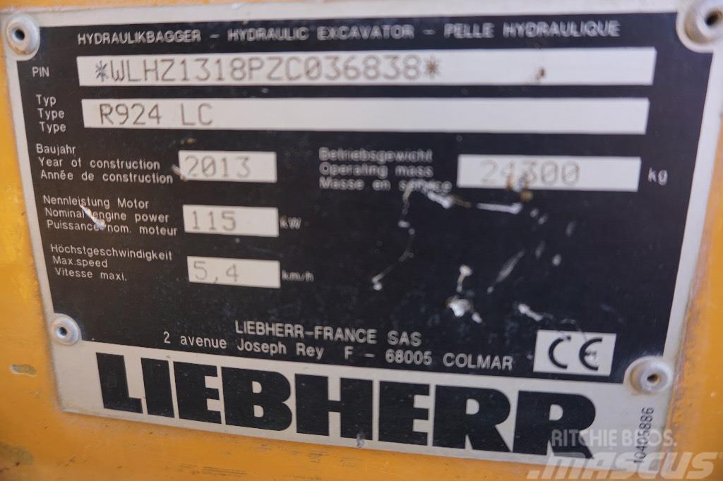 Liebherr R 924 LC Paletli ekskavatörler