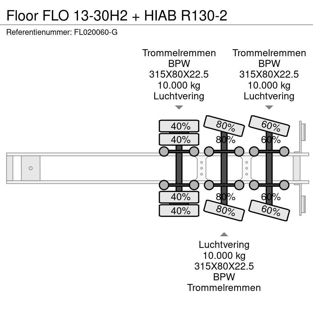 Floor FLO 13-30H2 + HIAB R130-2 Flatbed/Dropside semi-trailers