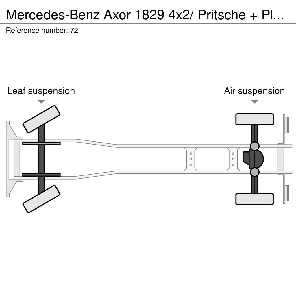 Mercedes-Benz Axor 1829 4x2/ Pritsche + Plane/Euro 4 Kayar tenteli kamyonlar