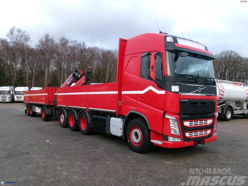 Volvo FH 500 8X4 + HMF 2120-K4 + drawbar trailer Flatbed / Dropside trucks