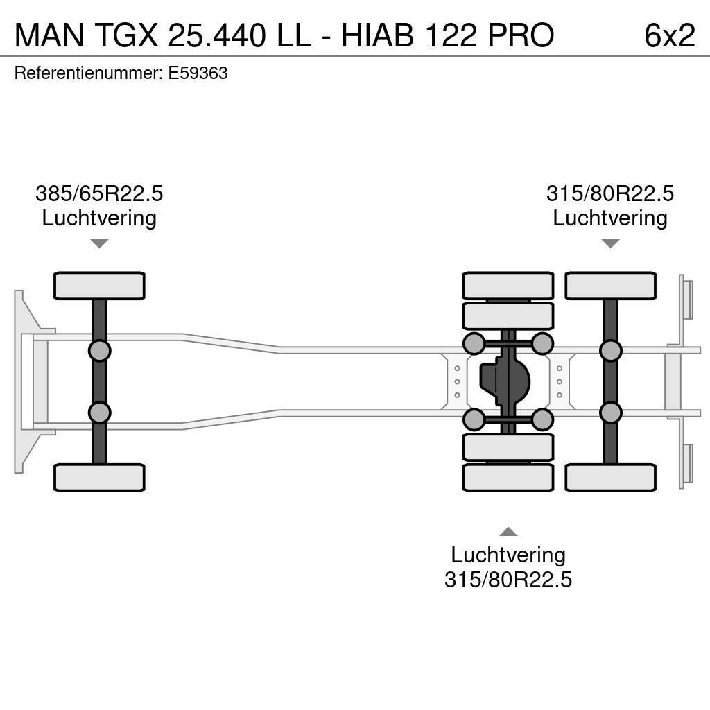 MAN TGX 25.440 LL - HIAB 122 PRO Container Frame trucks