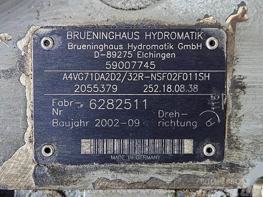 Brueninghaus Hydromatik A4VG71DA2D2/32R-Drive pump/Fahrpumpe Hydraulics