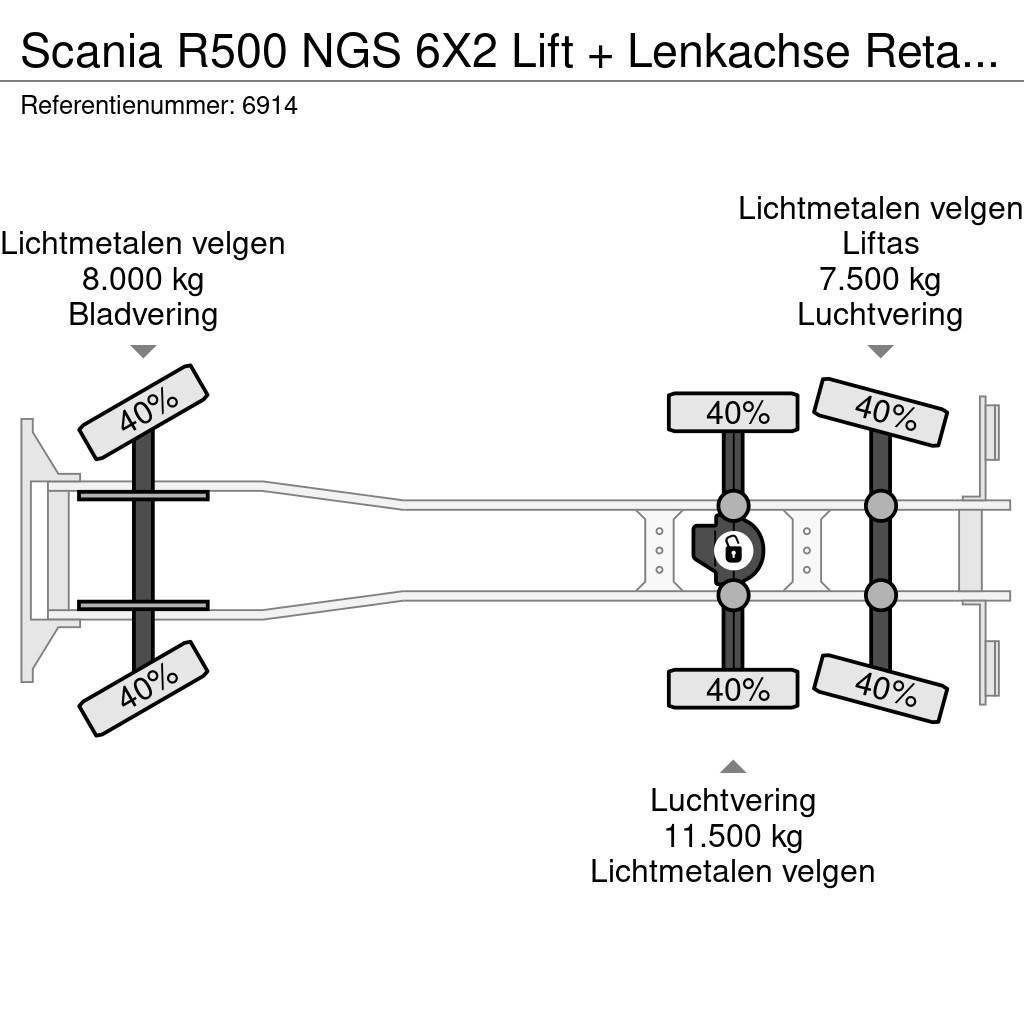 Scania R500 NGS 6X2 Lift + Lenkachse Retarder Alcoa, Top Chassis Cab trucks