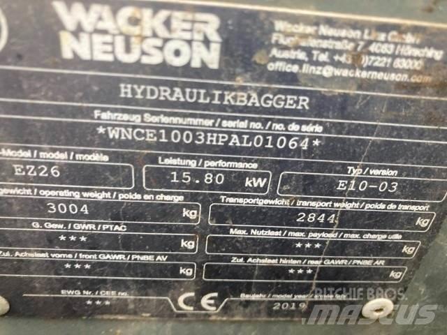 Wacker EZ26 Mini ekskavatörler, 7 tona dek