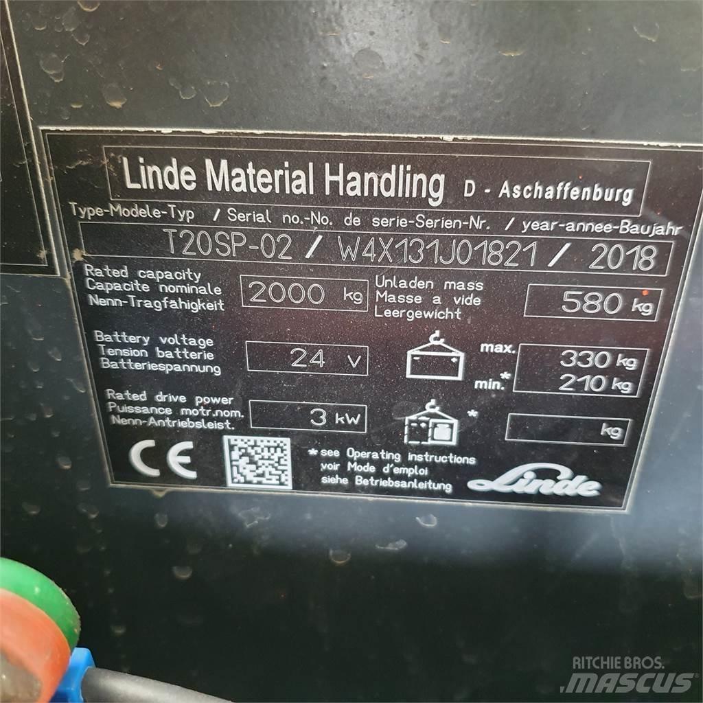 Linde T20SP kurz Düsük seviye kaldirici