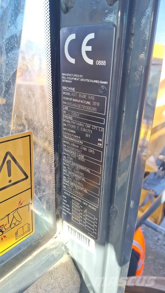 Bell B 40 E Belden kirma kaya kamyonu