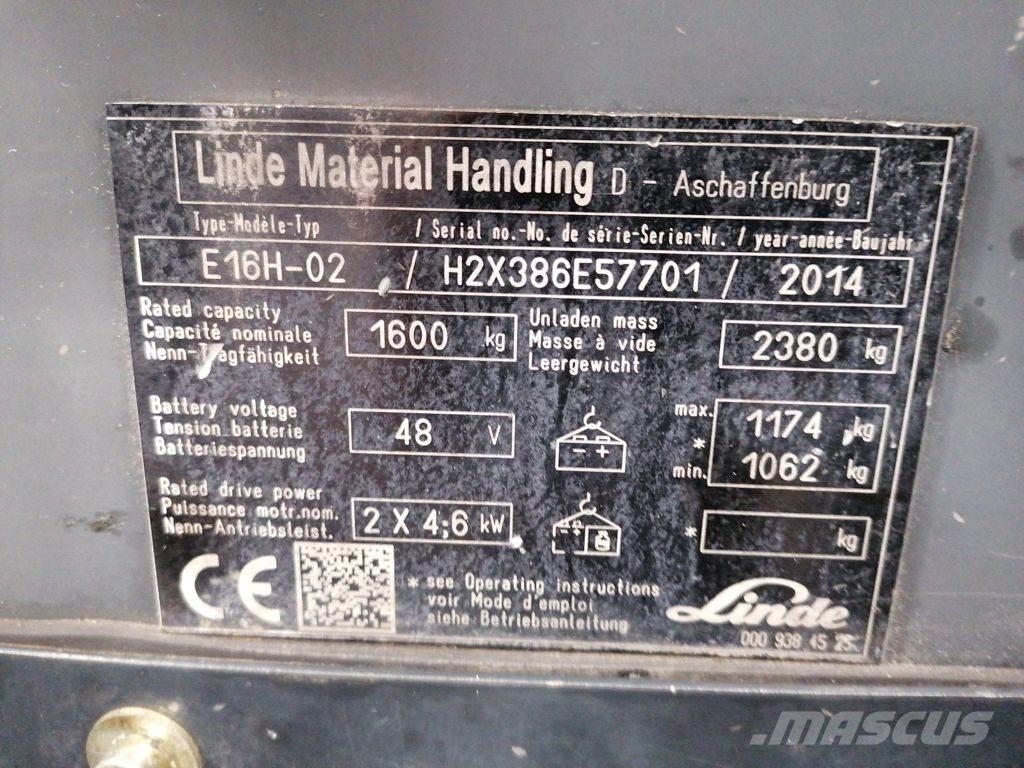 Linde E16H-02 Elektrikli forkliftler