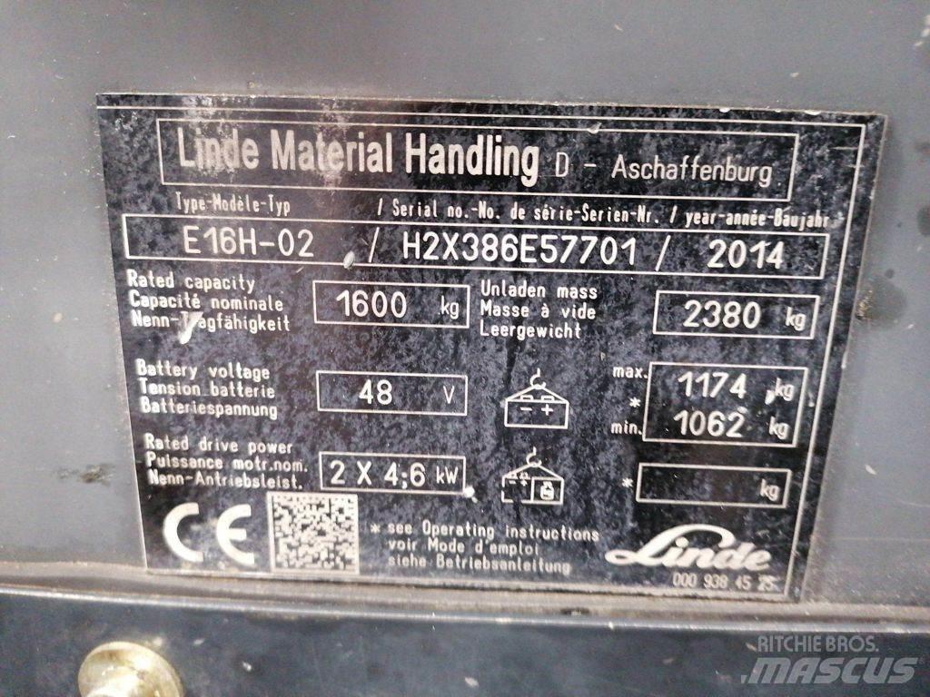 Linde E16H-02 Elektrikli forkliftler