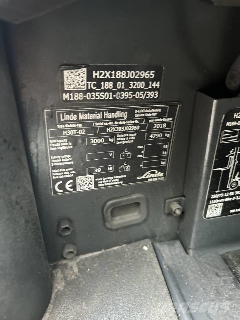 Linde H30T-02 LPG'li forkliftler