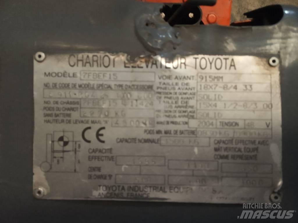 Toyota 7FBEF15 Elektrikli forkliftler