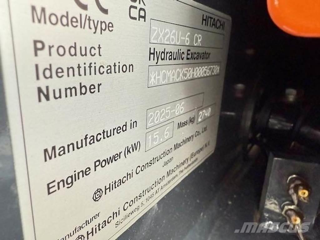 Hitachi ZX26 U-6 Mini ekskavatörler, 7 tona dek