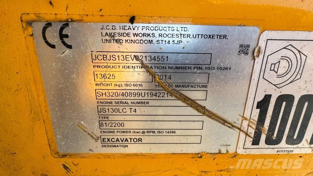 JCB JS 130 LC Paletli ekskavatörler
