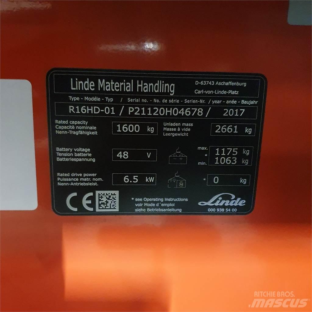 Linde R16HD Reach truck - depo içi istif araçları