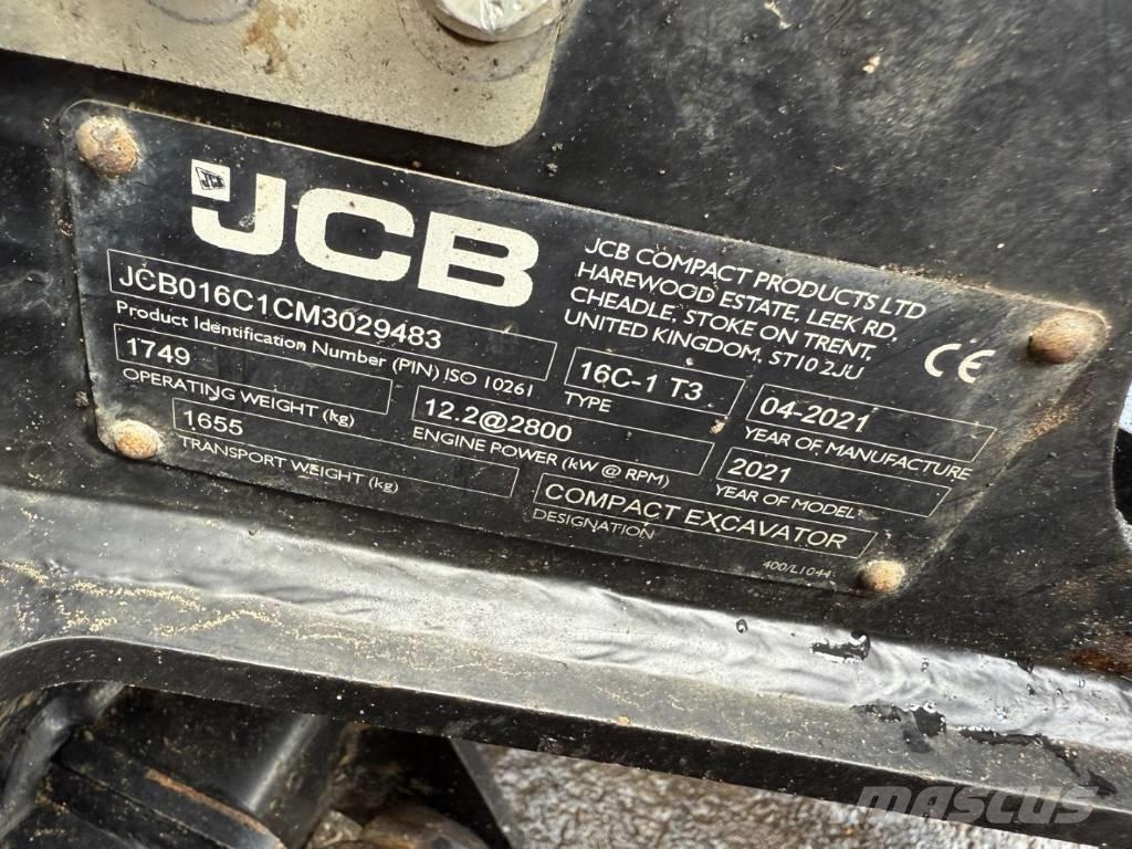 JCB 16 C-1 Mini ekskavatörler, 7 tona dek