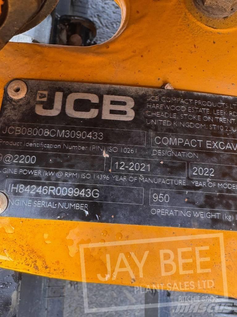 JCB 8008 Mini ekskavatörler, 7 tona dek