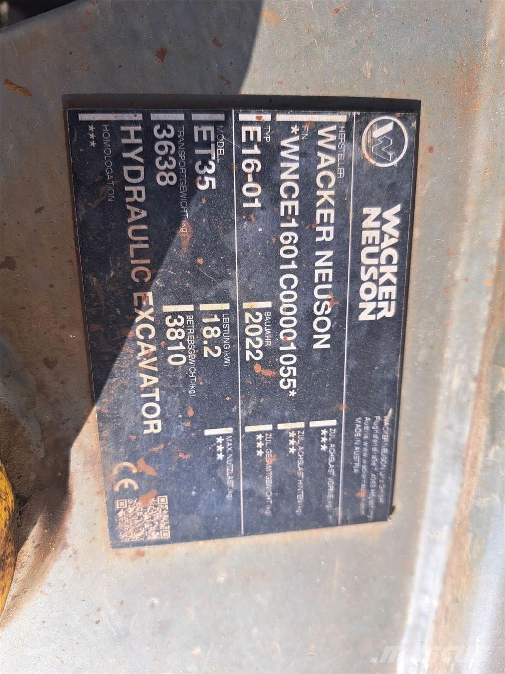 Wacker Neuson ET35 Paletli ekskavatörler