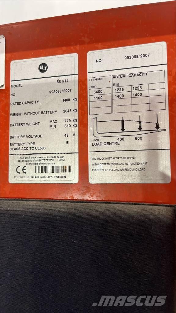 BT RR M 14 Reach truck - depo içi istif araçları