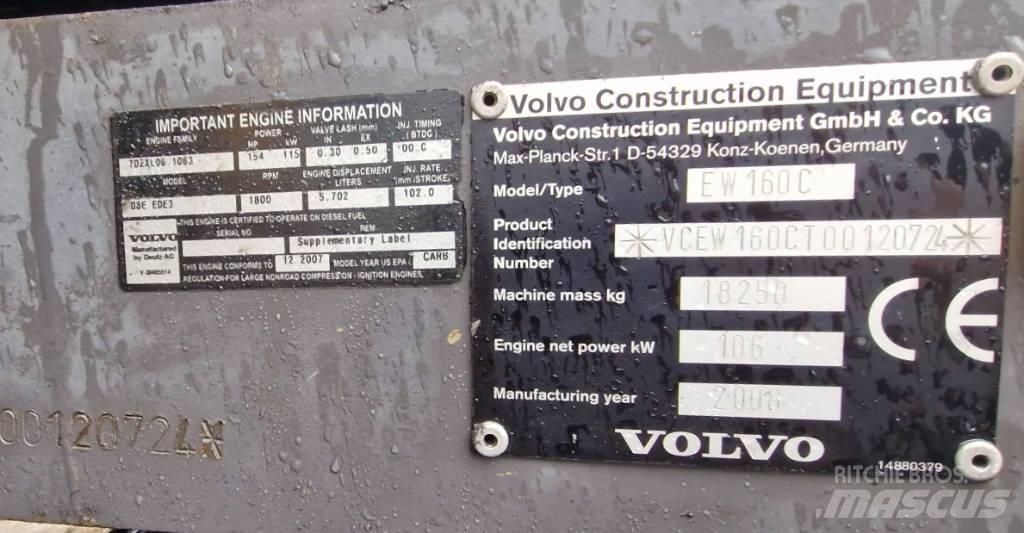 Volvo EW160C Lastik tekerli ekskavatörler