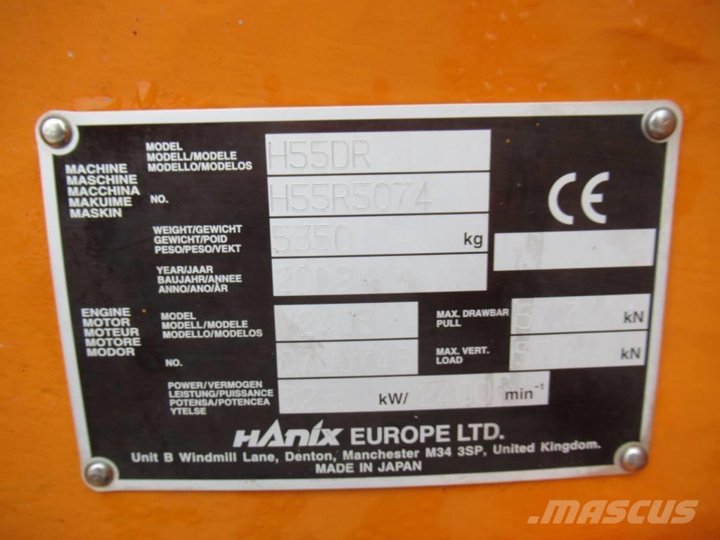Hanix H 55 DR Mini ekskavatörler, 7 tona dek