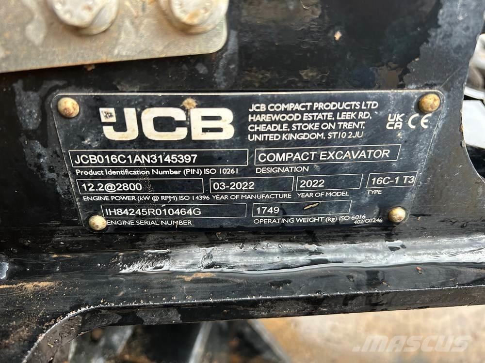 JCB 16C-1 Mini ekskavatörler, 7 tona dek