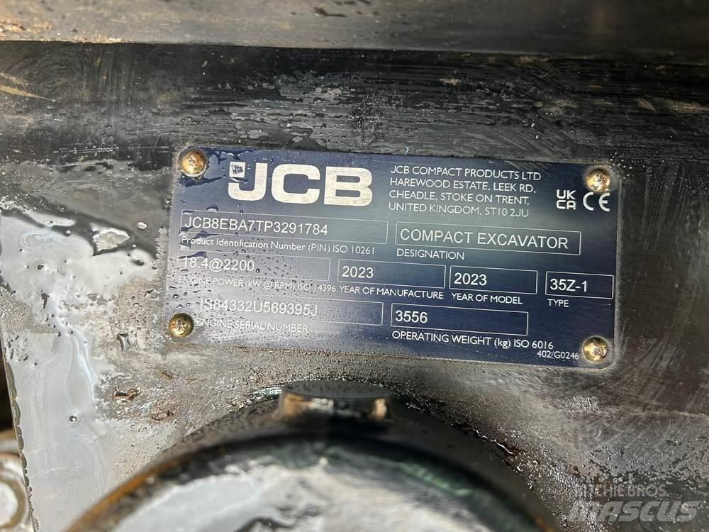 JCB 35Z-1 Mini ekskavatörler, 7 tona dek