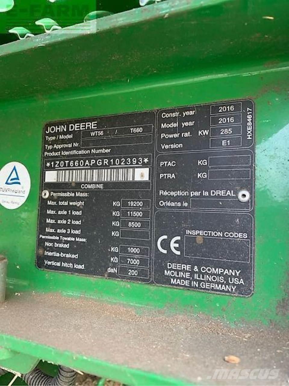 John Deere t660 Biçerdöverler