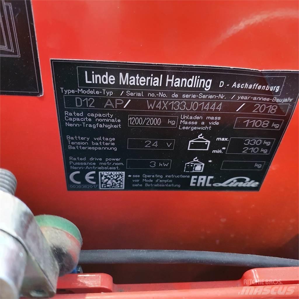 Linde D12AP Yaya kumandali istif makinasi