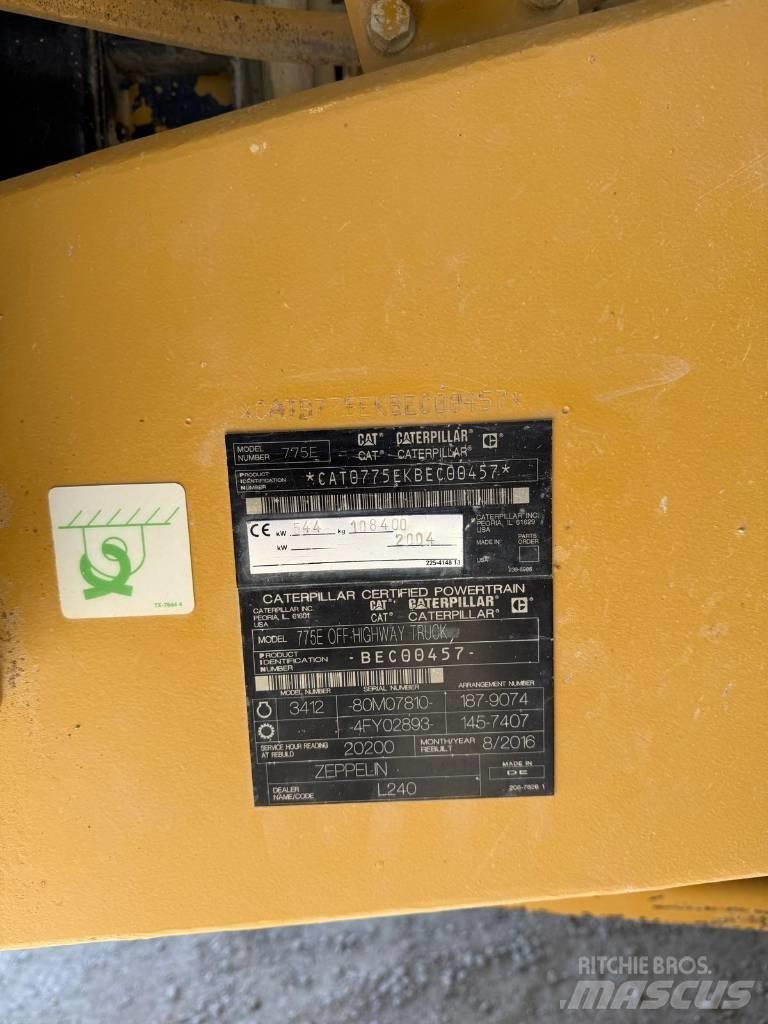 CAT 775 E Yol disi kaya kamyonu