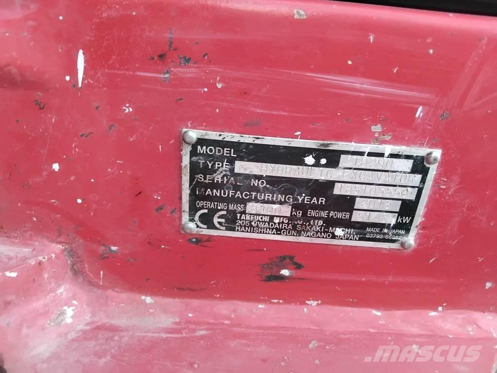 Takeuchi TB290 Mini ekskavatörler, 7 tona dek