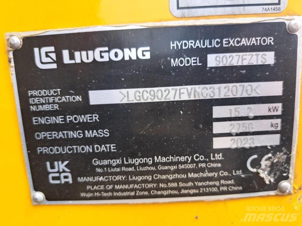LiuGong 9027 FZTS Mini ekskavatörler, 7 tona dek