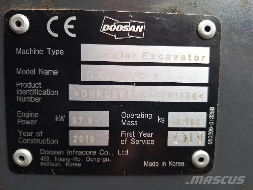 Doosan DX 180 -5 Paletli ekskavatörler