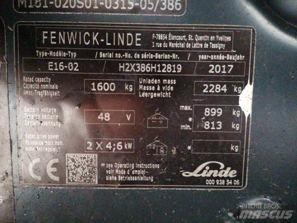 Linde E16-02 Elektrikli forkliftler