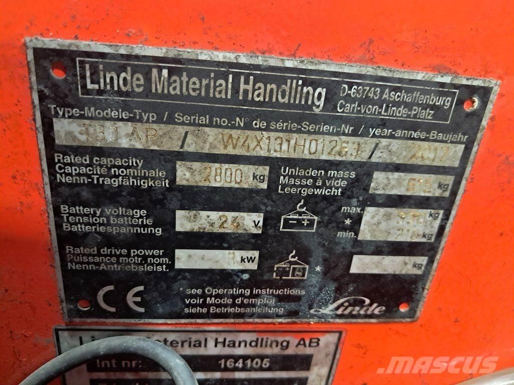 Linde T30 Düsük seviye kaldirici