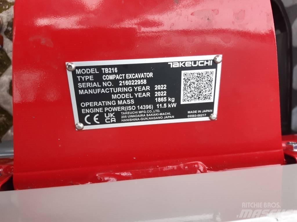 Takeuchi TB216 V2 Mini ekskavatörler, 7 tona dek