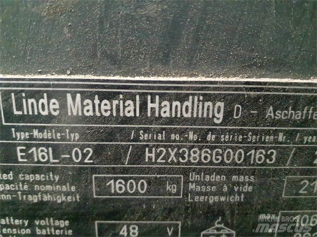 Linde E16L Elektrikli forkliftler
