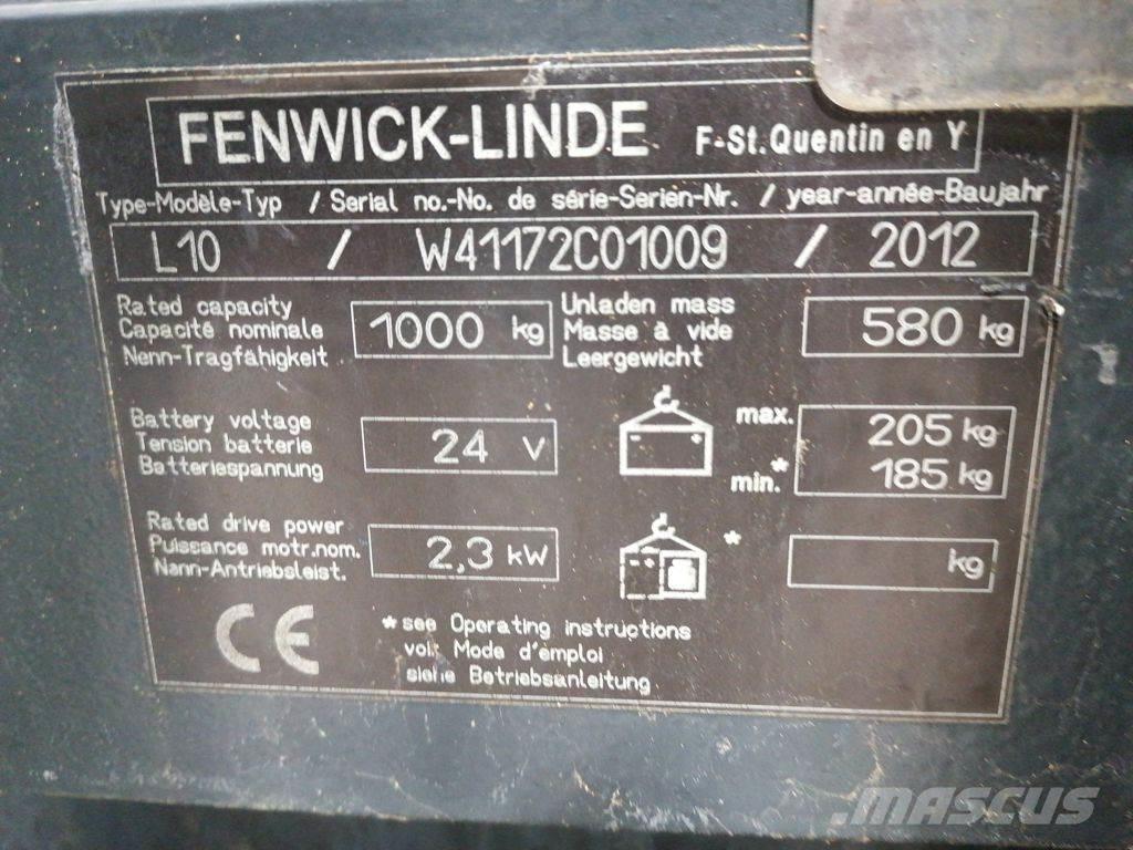 Linde L10 Yaya kumandali istif makinasi