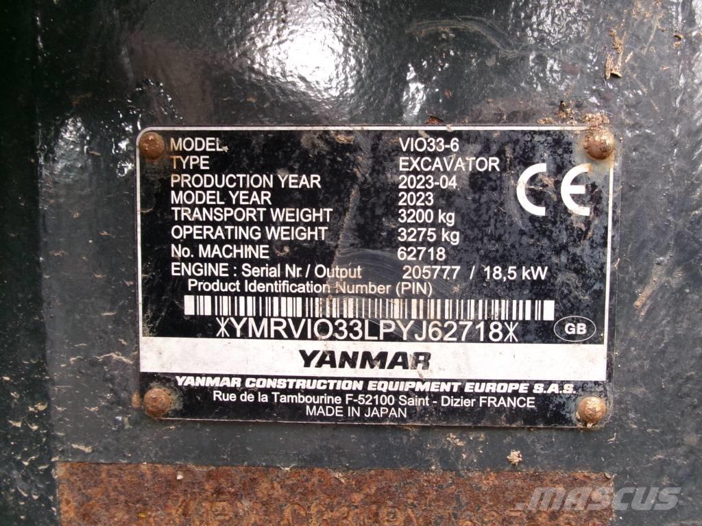 Yanmar Vio 33 Mini ekskavatörler, 7 tona dek