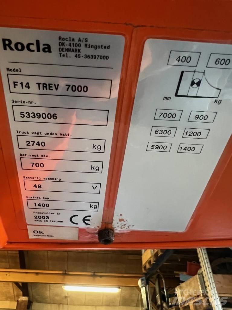 Rocla F 14 Trev 7000 Reach truck - depo içi istif araçları