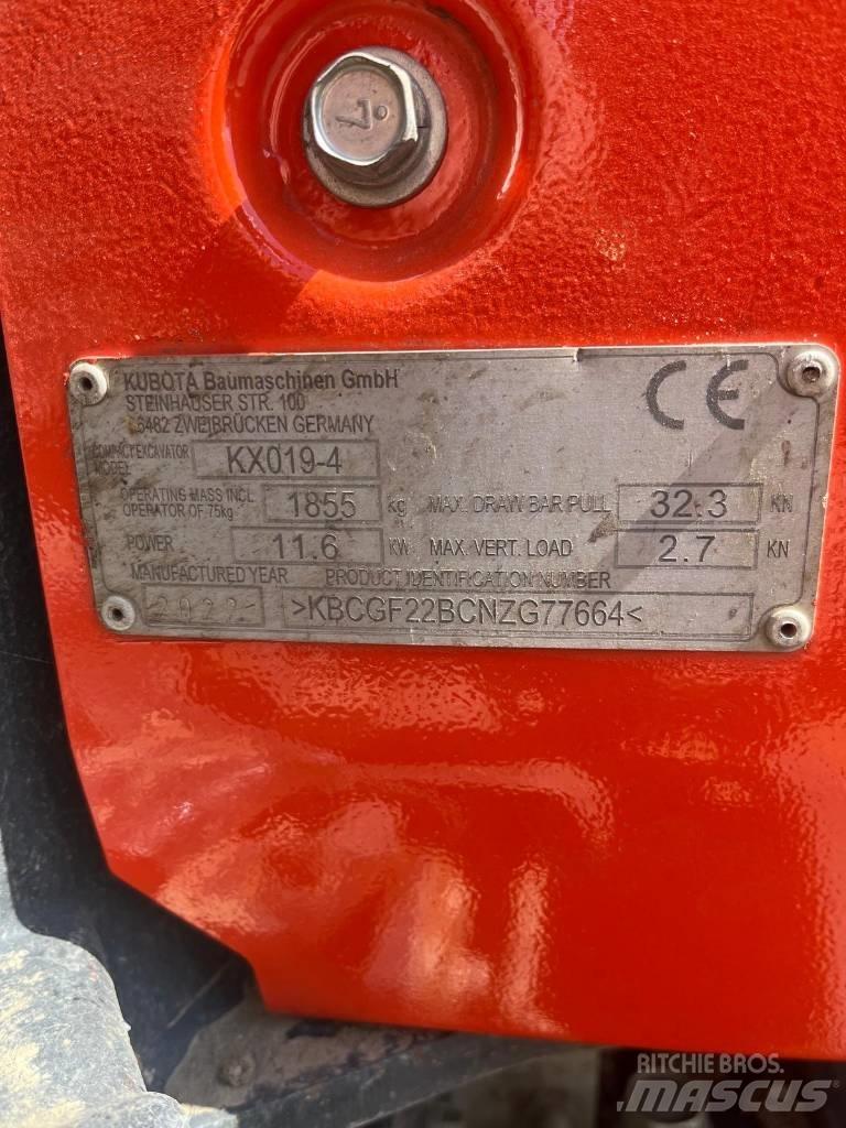 Kubota KX 019-4 Mini ekskavatörler, 7 tona dek