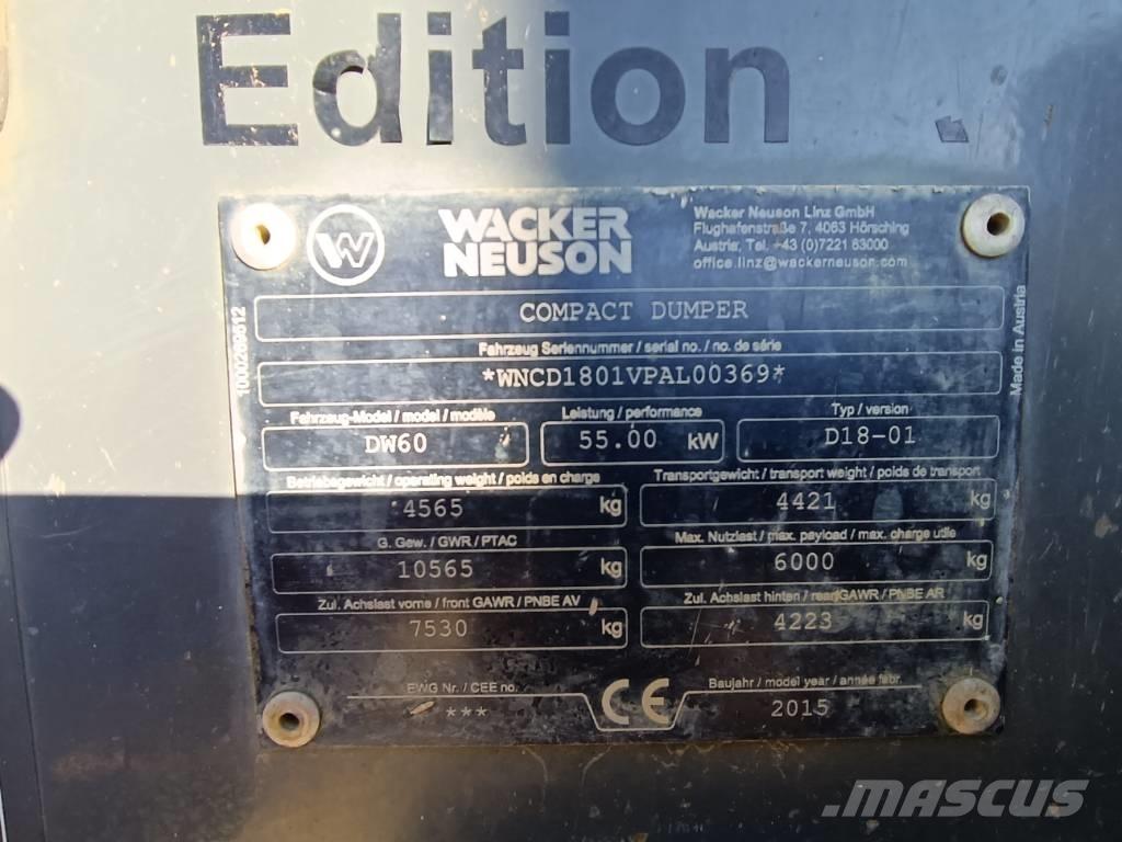 Wacker Neuson DW 60 Belden kirma kamyonlar