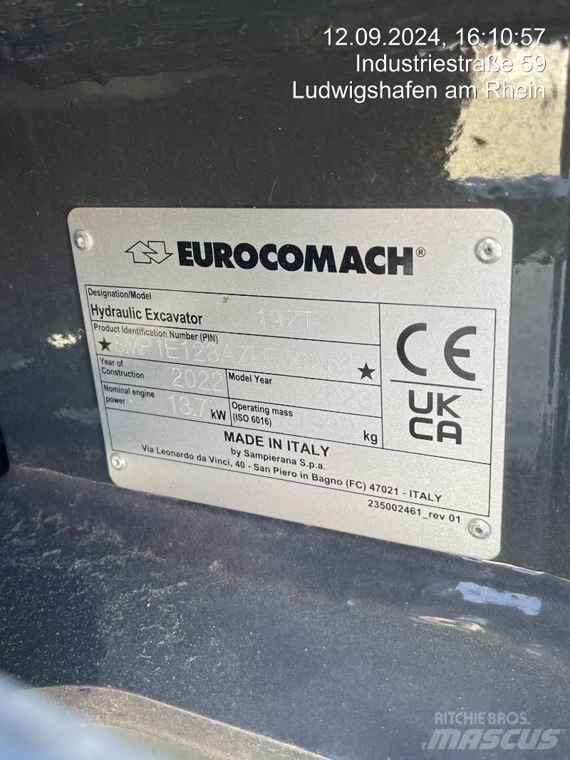 Eurocomach 19ZT Mini ekskavatörler, 7 tona dek