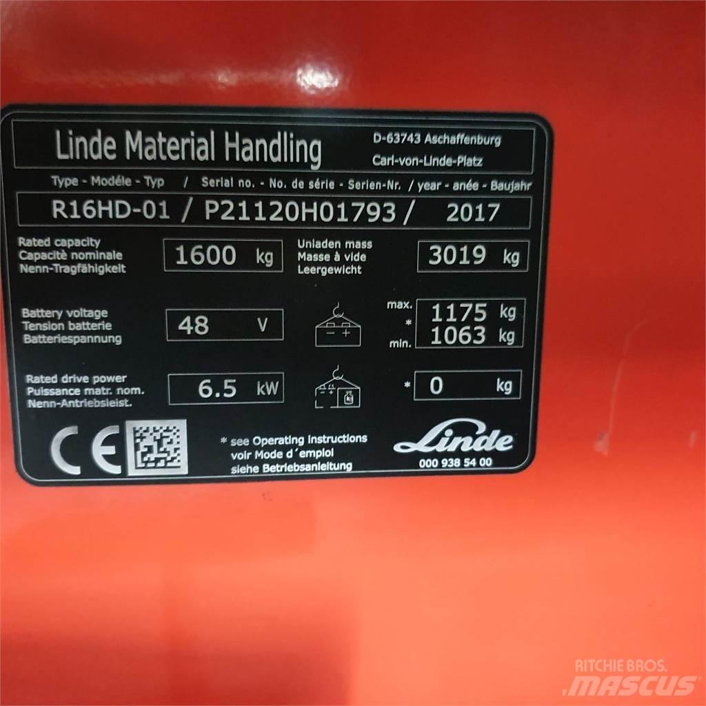 Linde R16HD Reach truck - depo içi istif araçları