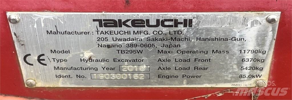 Takeuchi TB 295 W Lastik tekerli ekskavatörler