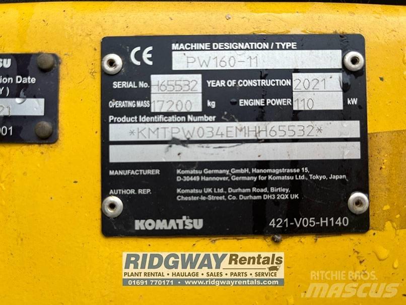 Komatsu PW 160 Lastik tekerli ekskavatörler