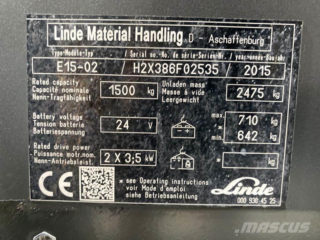 Linde E15-02 Elektrikli forkliftler