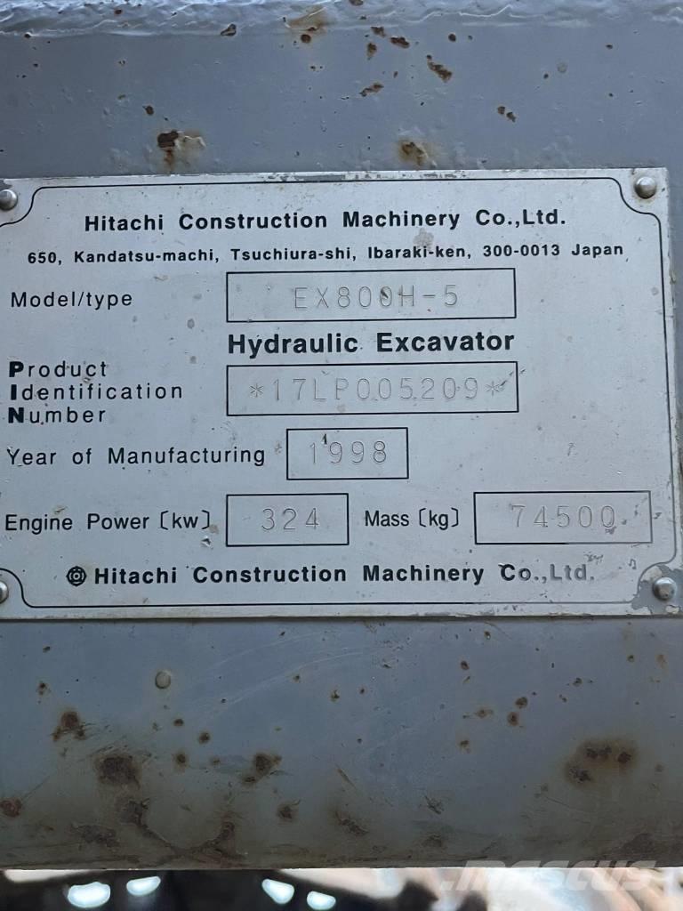 Hitachi EX 800 H-5 Paletli ekskavatörler