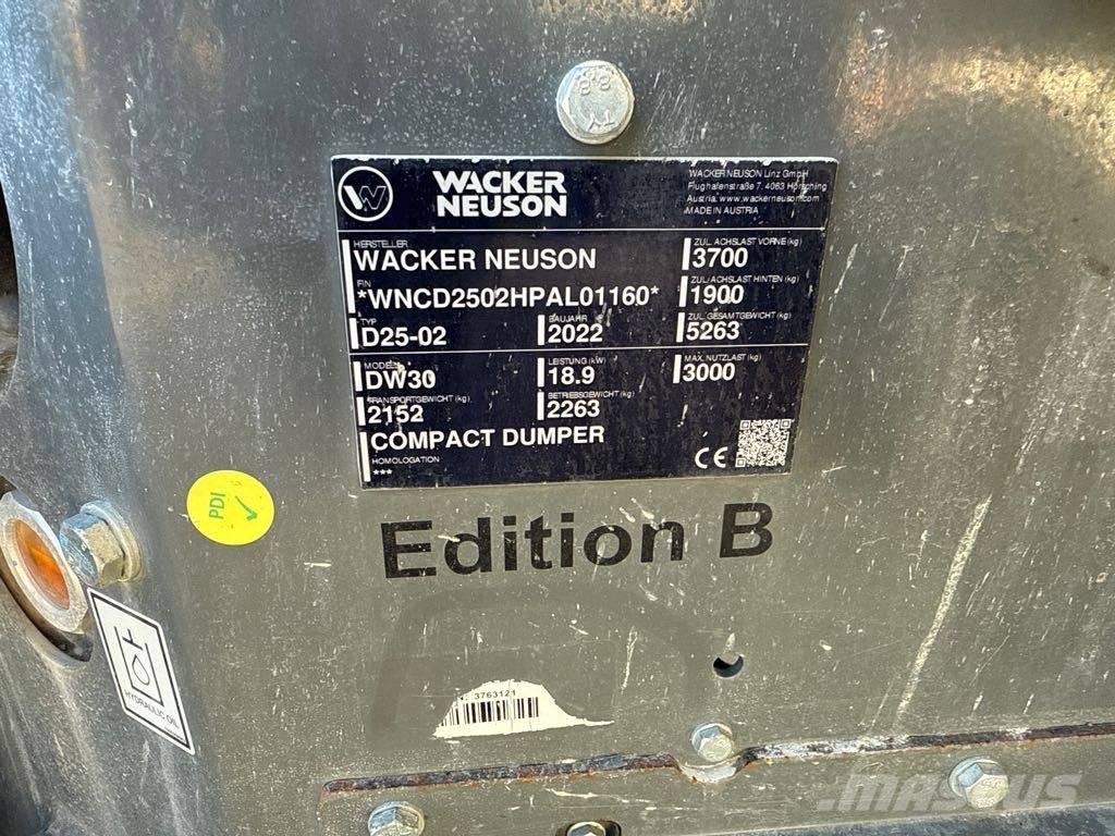Wacker Neuson DW30 Belden kirma kamyonlar