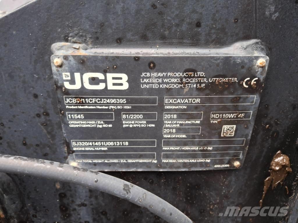 JCB 110 W Hydradig Lastik tekerli ekskavatörler