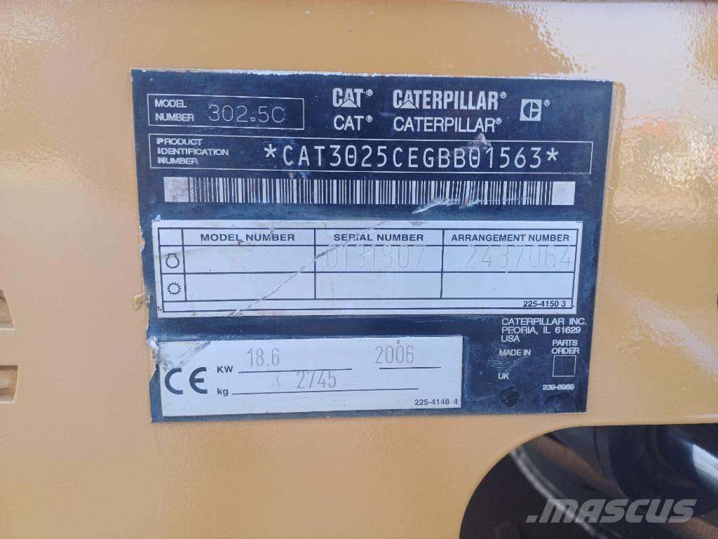CAT 302.5 Mini ekskavatörler, 7 tona dek